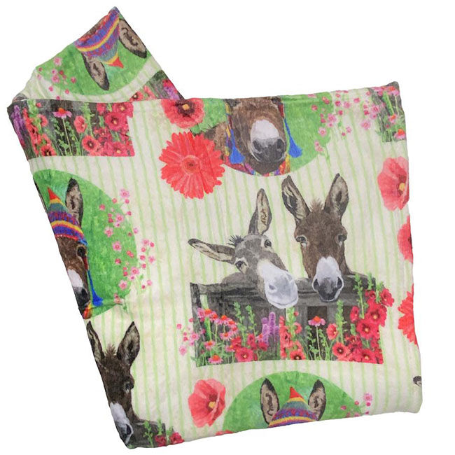 Kelley and Company Plush Throw Blanket - Donkey Garden image number null