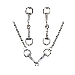 Finishing Touch of Kentucky Earring & Necklace Set - Snaffle with Crystal - Silver