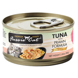 Fussie Cat Premium Gravy Cat Food -  Tuna with Prawn Formula in Gravy - 2.8 oz