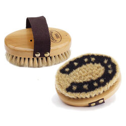 Equi-Essentials Wood-Backed Horseshoe Horsehair Body Brush