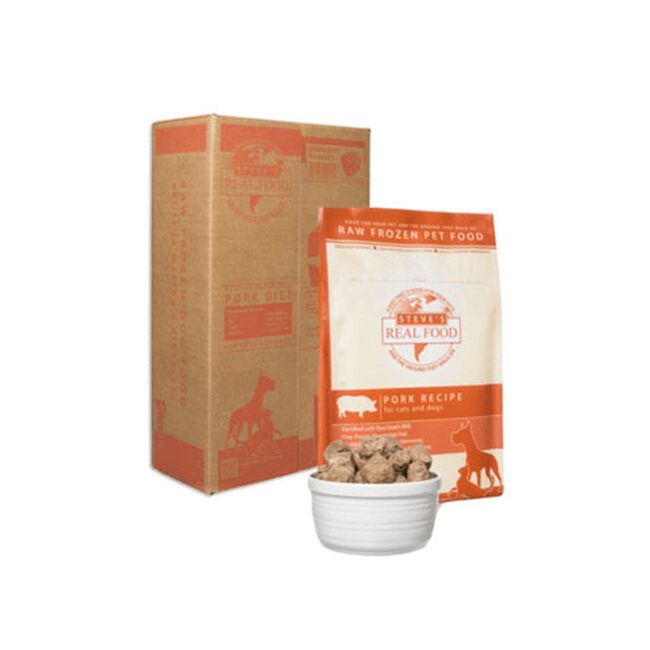 Steve's Raw Frozen Pork Recipe Dog & Cat Food Nuggets
