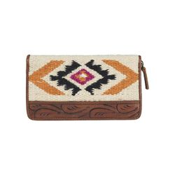 Ariat Wool Blanket Serape Wallet - Brown & Cream