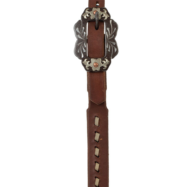 Weaver Equine Dusk Collection Buckstitch Sliding Ear Headstall in Oiled Hermann Oak Leather image number null