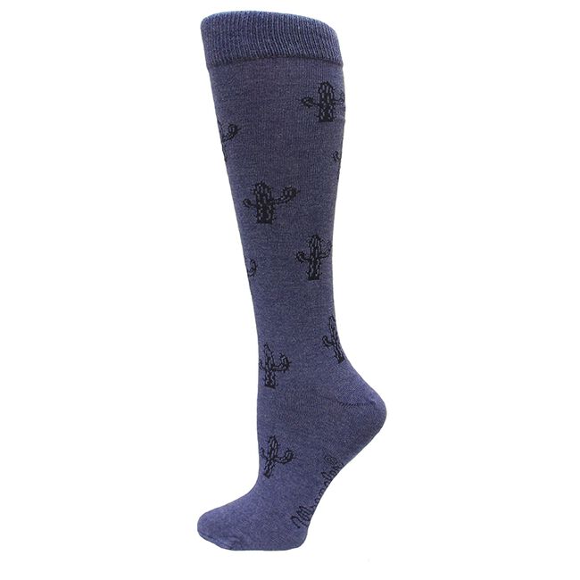 Wrangler Ladies Cactus Knee High Socks - Denim image number null