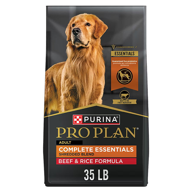 Purina Pro Plan Complete Essentials Dog Food - Shredded Blend - Beef & Rice with Probiotics image number null