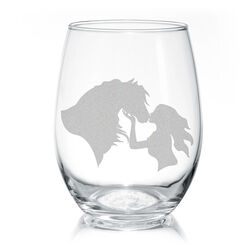 Classy Equine Horse Kisses Stemless Wine Glass