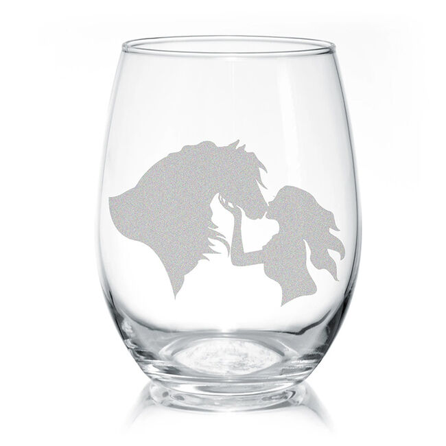 Classy Equine Stemless Wine Glass - Horse Kisses image number null