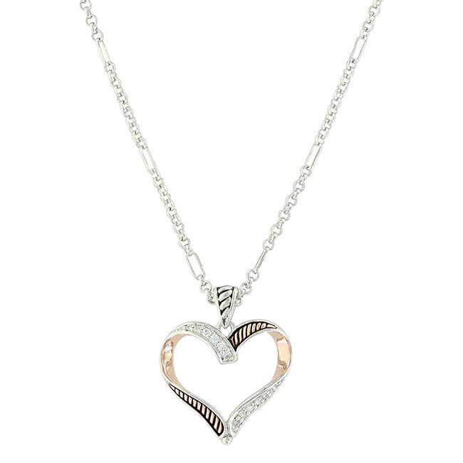 Montana Silversmiths Facets of Love Rose Gold Heart Necklace image number null