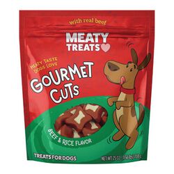 Meaty Treats Gourmet Cuts Soft & Chewy Dog Treats - Beef & Rice Flavor