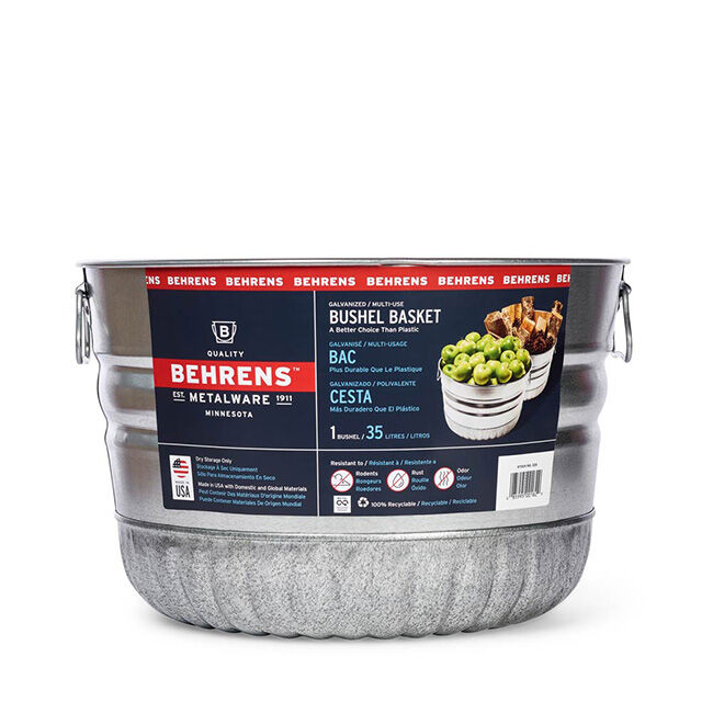 Behrens Galvanized Steel Bushel Basket image number null