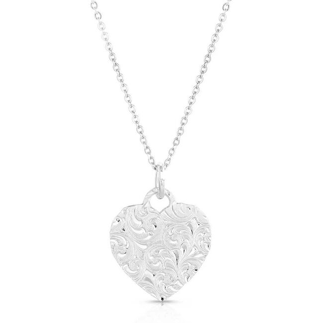 Montana Silversmiths Chiseled Heart Turquoise Necklace image number null