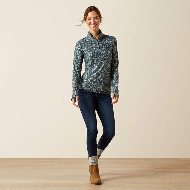 Ariat Women's Lowell 3.0 1/4 Zip Baselayer - Flower Ditsy image number null