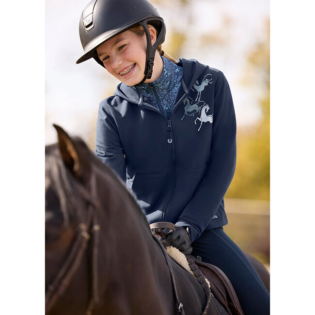 Kerrits Kids' Zip and Whinny Hoodie - Nightfall image number null