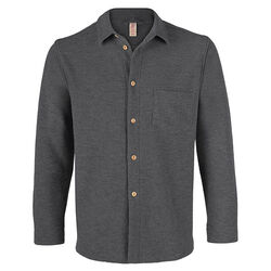 Engel Men's 100% Wool Dress Shirt - Lava Grey Melange