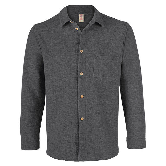 Engel Men's 100% Wool Dress Shirt - Lava Grey Melange image number null