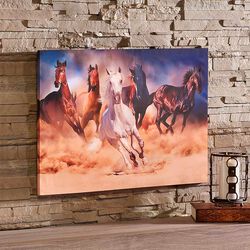 GiftCraft Horses Running Canvas Wall Print