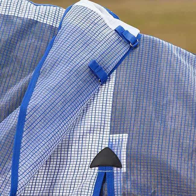 WeatherBeeta ComFiTec Ripshield Fly Sheet Detach-A-Neck - White/Cobalt image number null