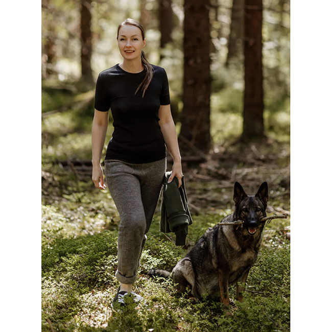 Ruskovilla Women's 100% Organic Merino Wool Fleece Pants - Grey image number null