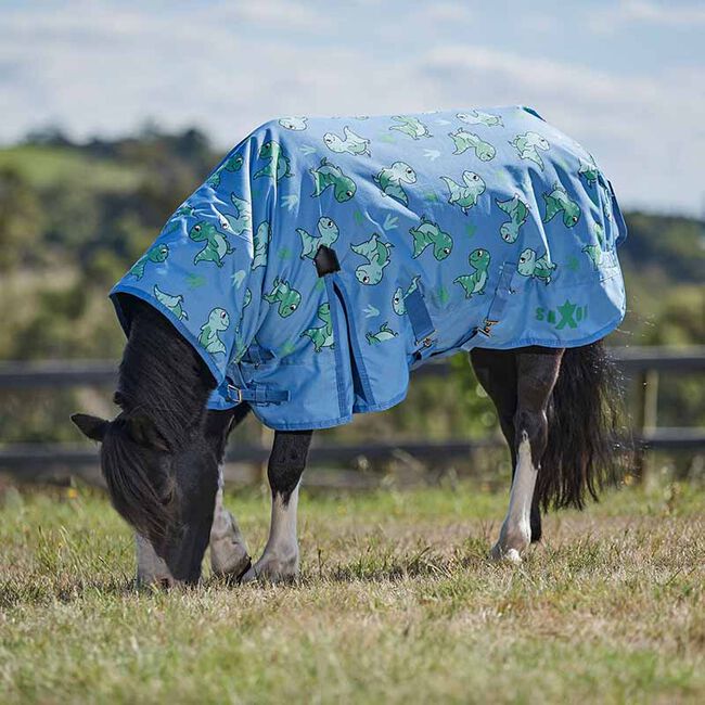 Saxon 600D Pony Combo Neck Lite Turnout Sheet - Dinosaur Print image number null