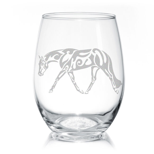 Classy Equine Stemless Wine Glass - Quarter Horse image number null
