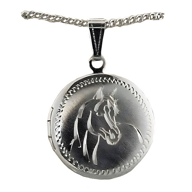 Finishing Touch of Kentucky Round Horse Head Imitation Rhodium Locket  image number null