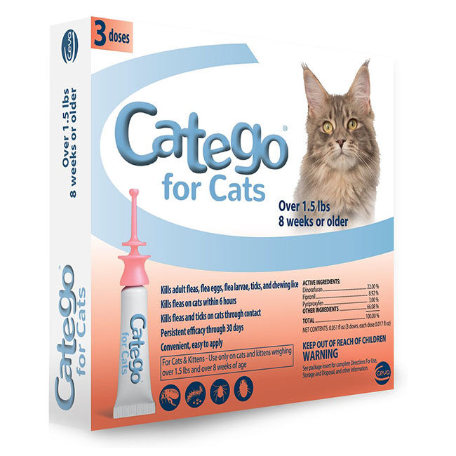 Catego Flea & Tick Treatment for Cats - 3-Pack image number null