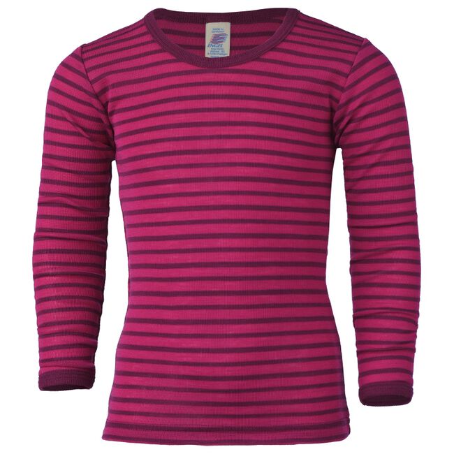 Engel Kids' Long Sleeve Shirt - Wool/Silk Blend - Raspberry/Orchid image number null
