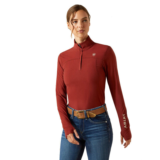 Ariat Women's Lowell 3.0 1/4 Zip Baselayer - Madder Brown image number null