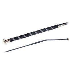 FLECK Woven Nylon Cover Dressage Whip with Soft Wrapped Grip & Mushroom Cap