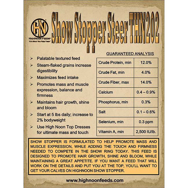 High Noon Feeds Show Stopper Steer - 50 lb image number null