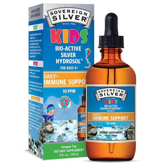 Sovereign Silver KIDS Bio-Active Silver Hydrosol - Daily+ Immune Support - Dropper-Top Bottle image number null