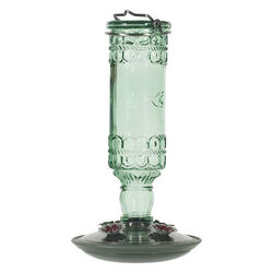 Perky-Pet Green Antique Glass Bottle Hummingbird Feeder - 10 oz Nectar Capacity