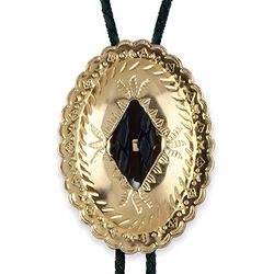 Western Express Concho Bolo Tie - Gold