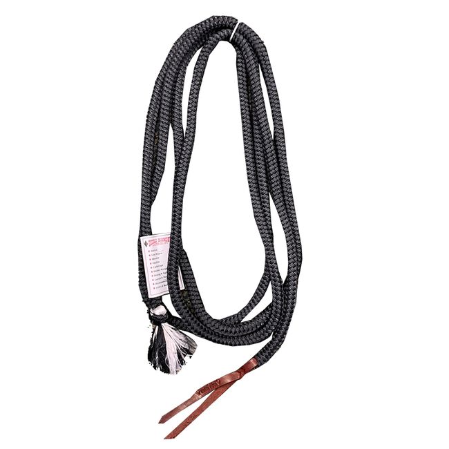 Double Diamond Poly Dacron Double Braid Rope Lead - Black - 12 ft  image number null