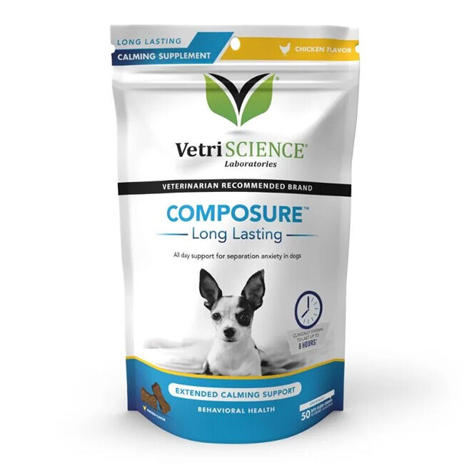 VetriScience Composure Long-Lasting Calming Chews for Dogs - Chicken Flavor - 50-Count image number null