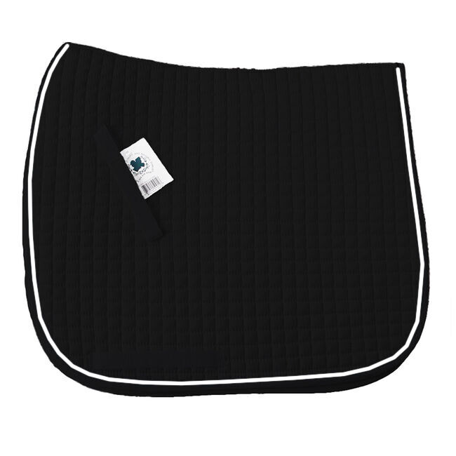 PRI Cotton Quilted Dressage Square Pad Extra Long Black/White image number null
