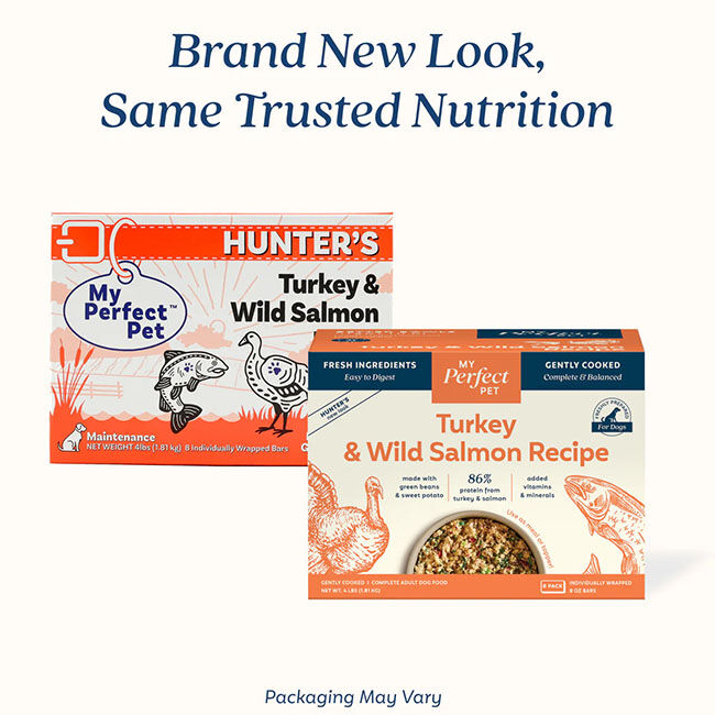My Perfect Pet Gently Cooked Frozen Dog Food - Hunter's Turkey & Wild Salmon Recipe - 4 lb image number null