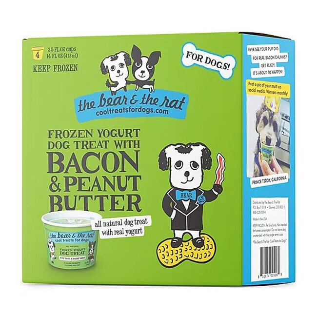 The Bear & The Rat Frozen Yogurt Dog Treat with Bacon & Peanut Butter image number null