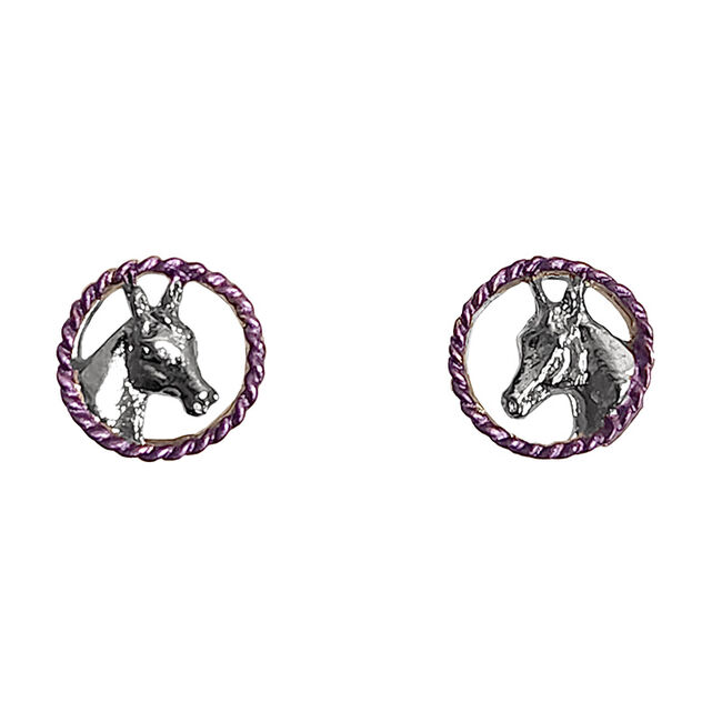 Finishing Touch of Kentucky Horse Head in Rope Amethyst Earrings  image number null