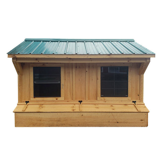 NV Farms 6' x 9' Chicken Coop with Green Metal Roof image number null