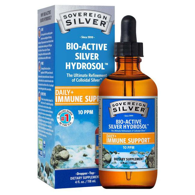Sovereign Silver Bio-Active Silver Hydrosol - Daily+ Immune Support - Dropper-Top Bottle image number null