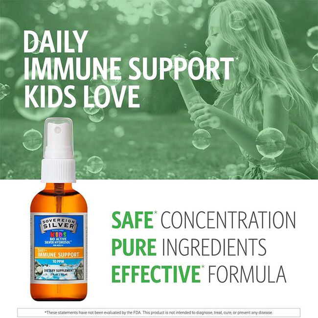Sovereign Silver KIDS Bio-Active Silver Hydrosol - Daily+ Immune Support - Fine Mist Spray image number null
