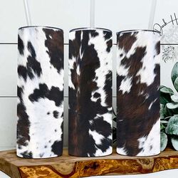 Dark Horse Dream Designs Tumbler - Cow Hide Print