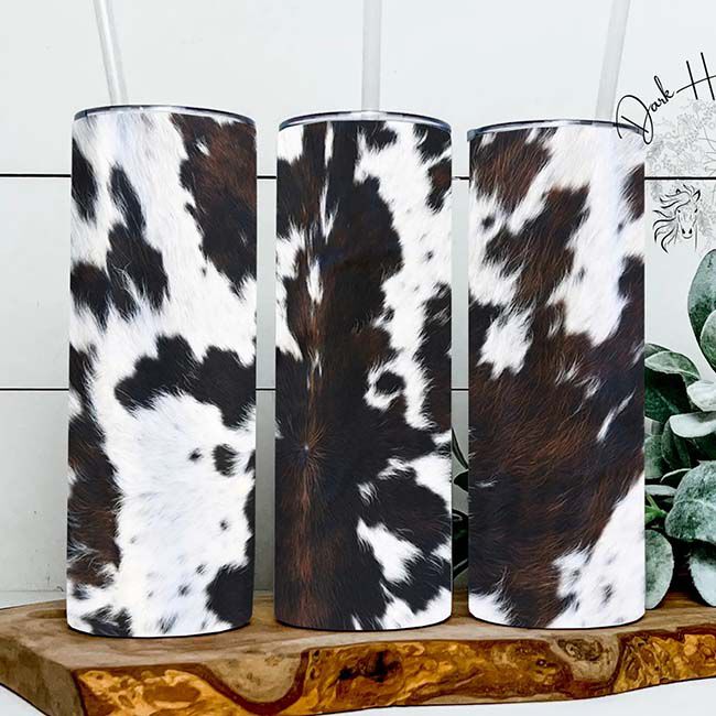 Dark Horse Dream Designs Tumbler - Cow Hide Print image number null