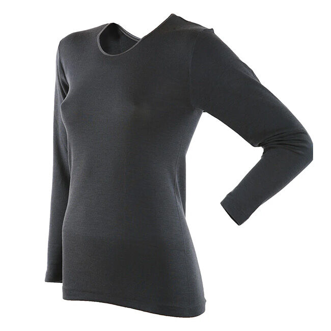 Janus Women's Iris Wool/Silk Blend Long-Sleeve Shirt - Grey image number null