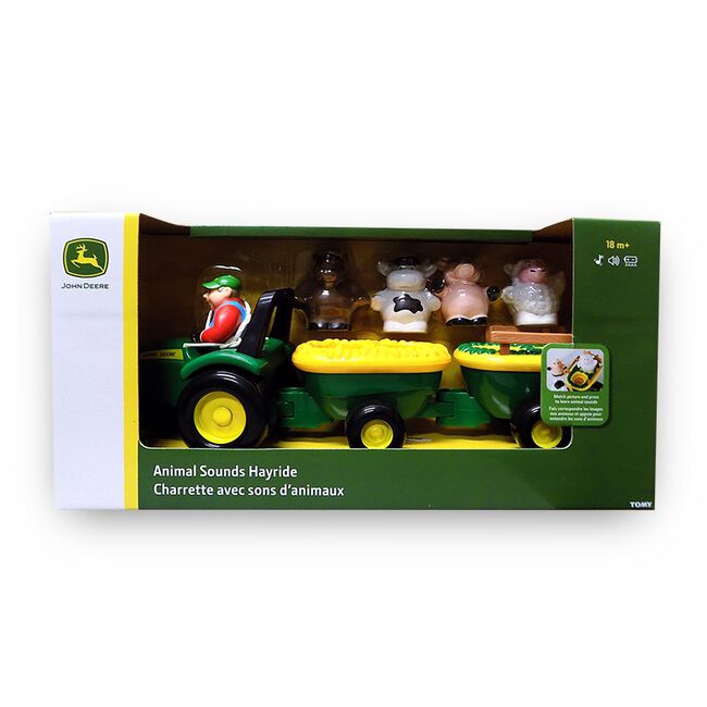 John Deere Animal Sounds Hay Ride Toy image number null