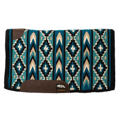 Weaver Equine Synergy Blanket-Top Wool Felt Saddle Pad - Black/Sand/Turquoise