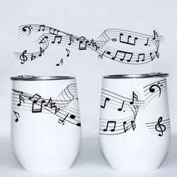 The Traveled Lane 12 oz Insulated Wine Tumbler - Music Notes
