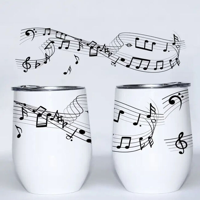 The Traveled Lane 12 oz Insulated Wine Tumbler - Music Notes image number null
