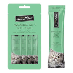 Fussie Cat Puree Mackerel & Beef - 4 Count